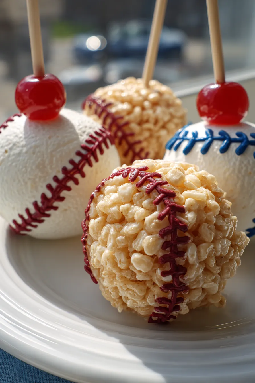 Baseball-Themed Rice Krispie Treat Pops Recipe