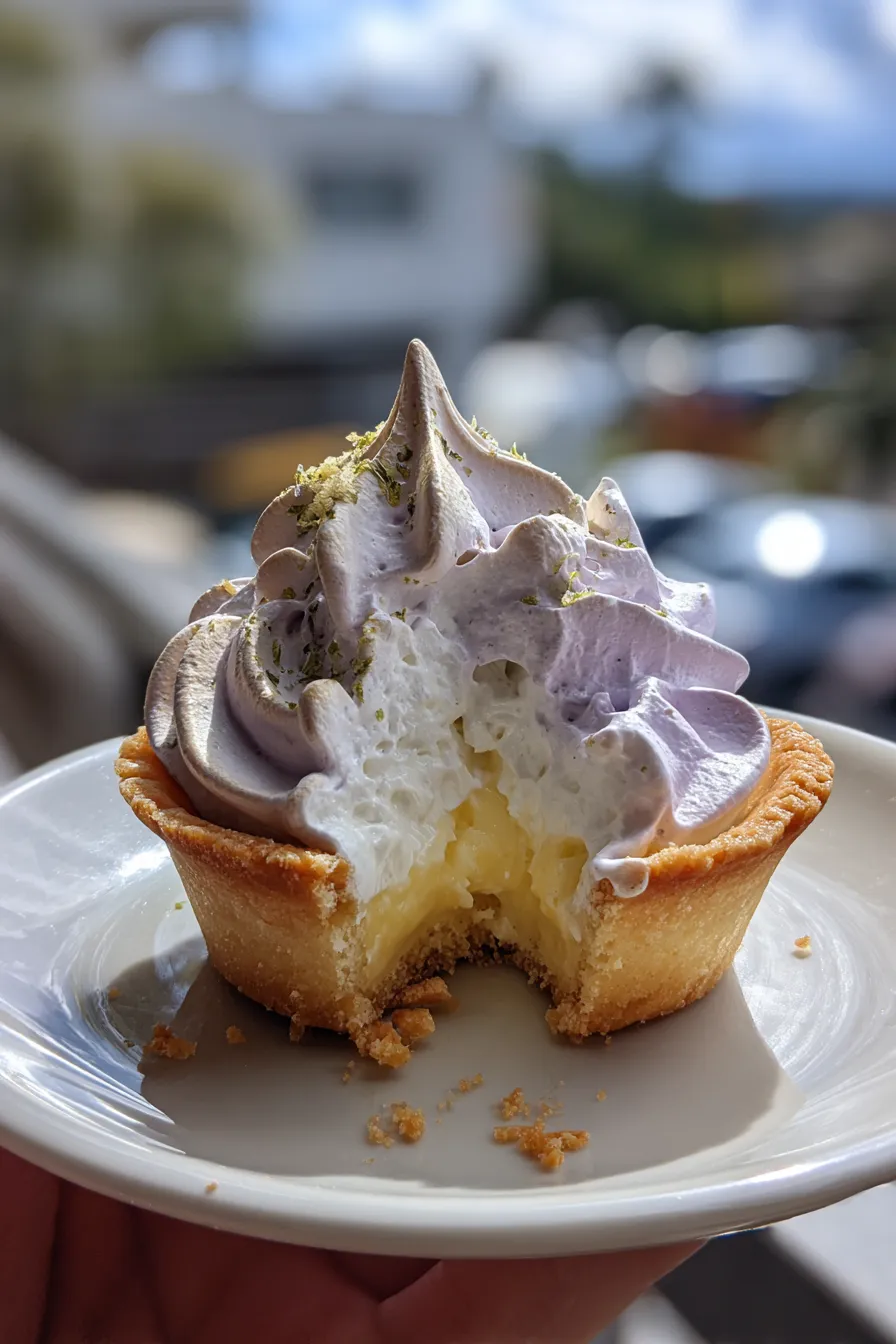 Mini Lemon Tarts with Lilac Meringue