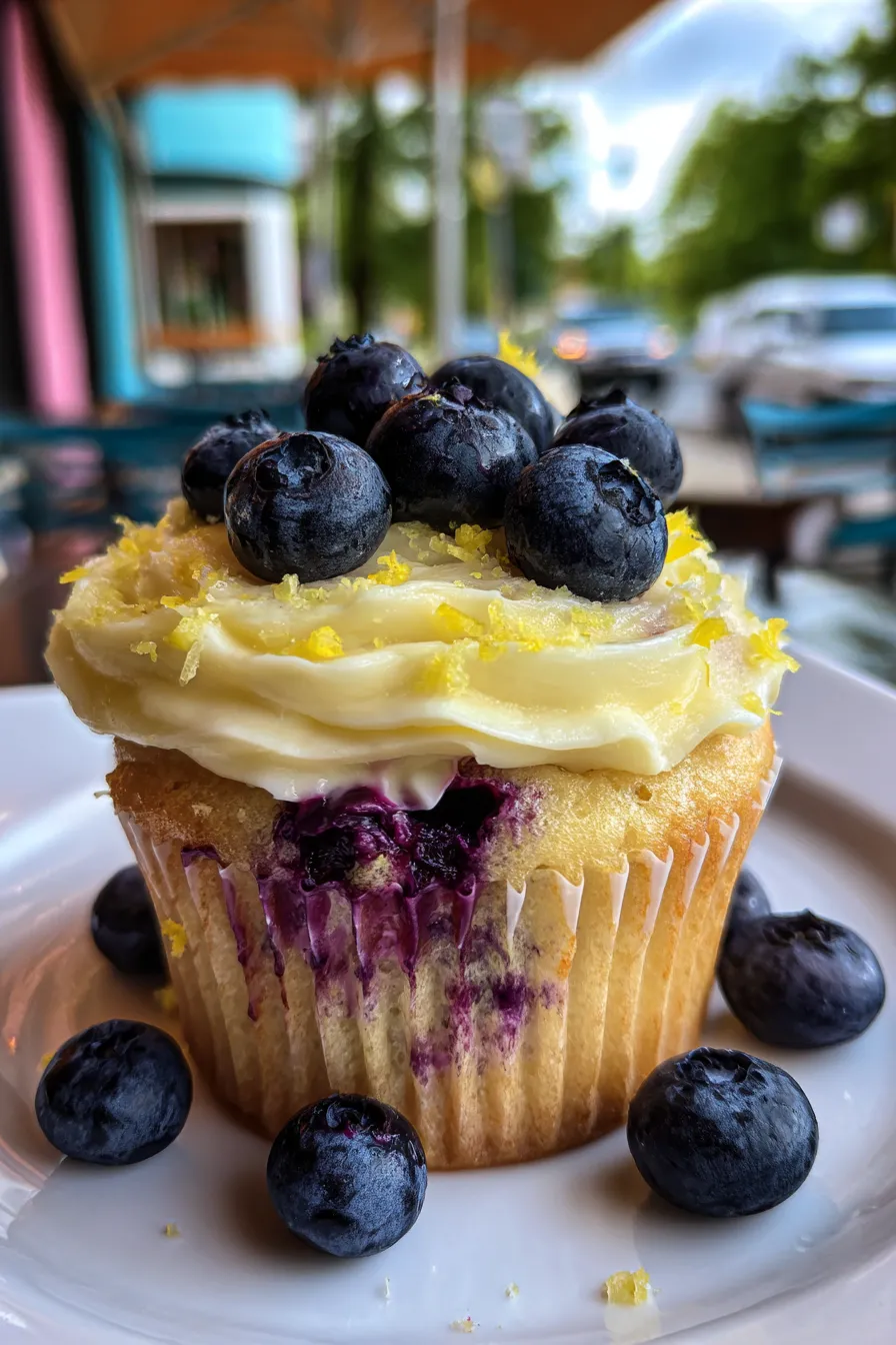 Lemon Cupcakes with Lemon Blueberry Frosting