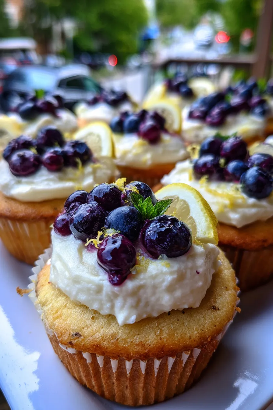 Lemon Cupcakes with Lemon Blueberry Frosting