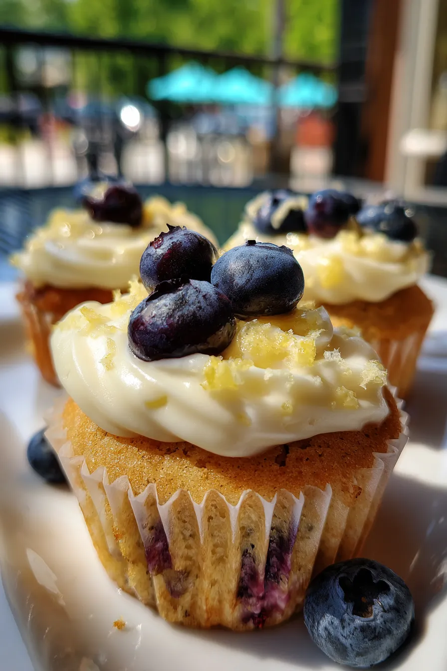 Lemon Cupcakes with Lemon Blueberry Frosting