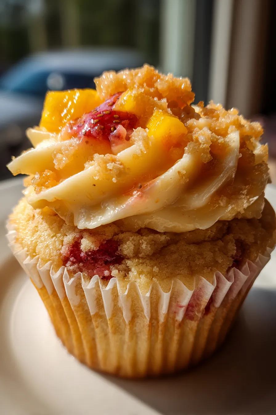 Mango Strawberry Sunset Cupcakes