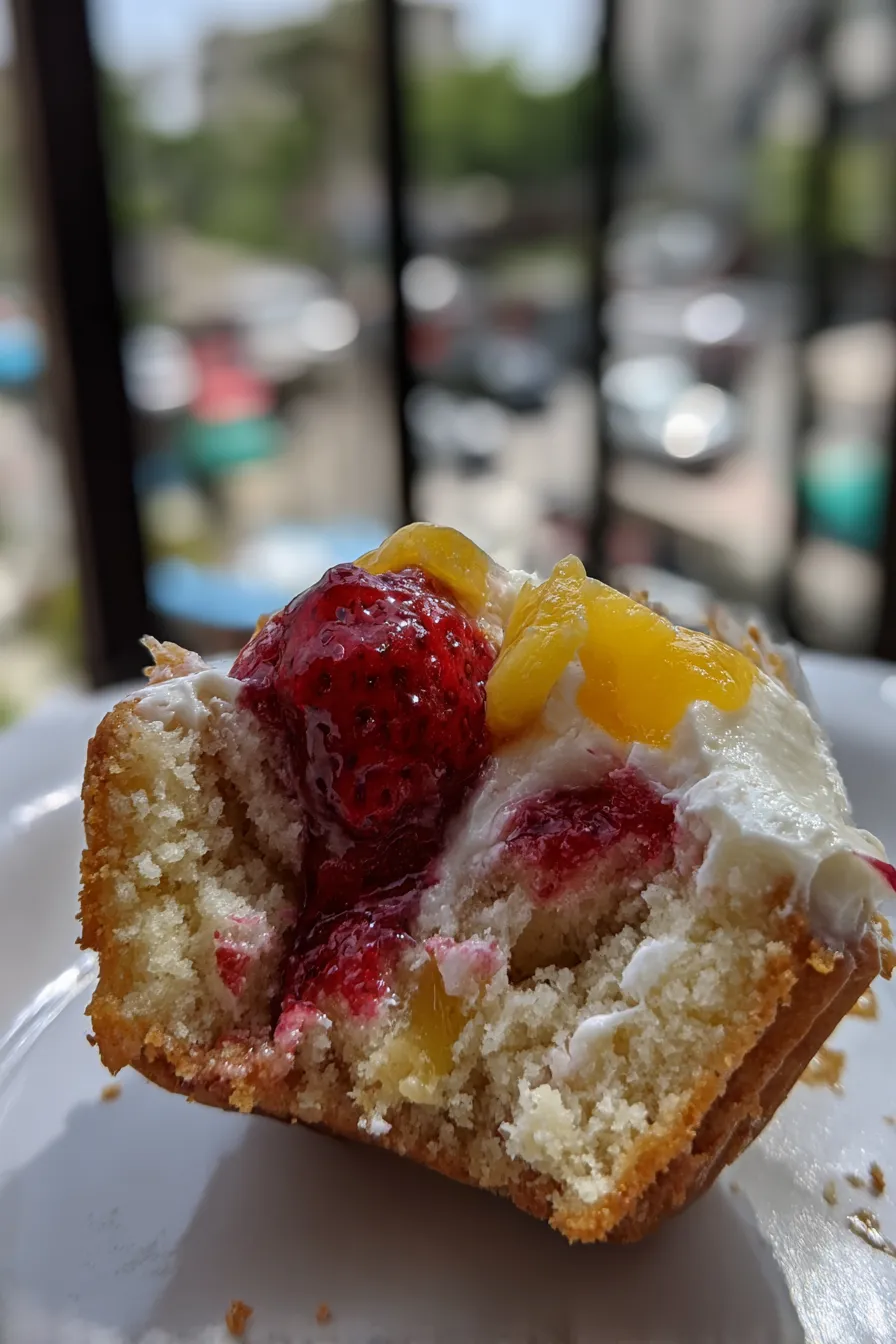 Mango Strawberry Sunset Cupcakes