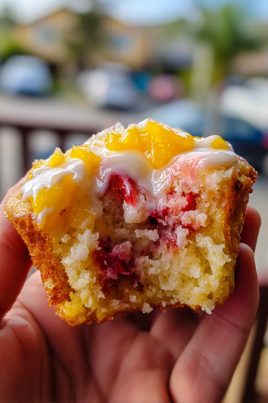 Mango Strawberry Sunset Cupcakes