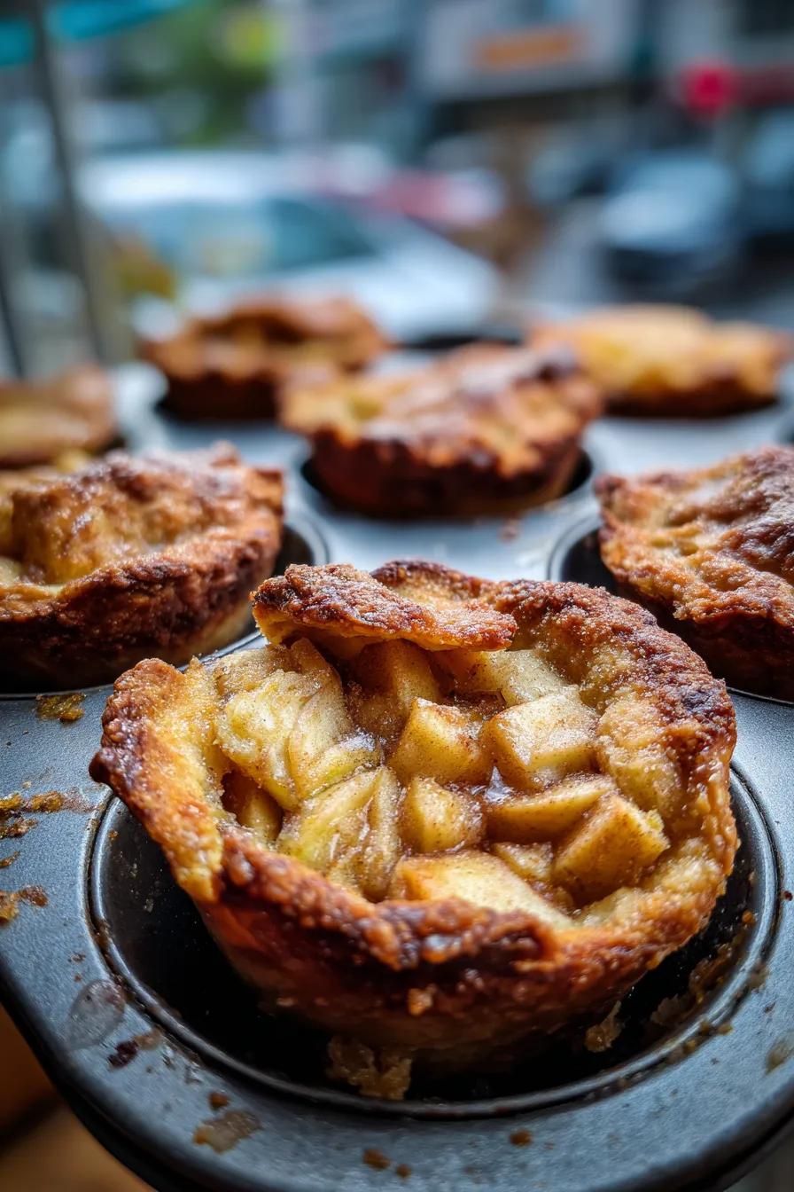mini apple pies in muffin tin