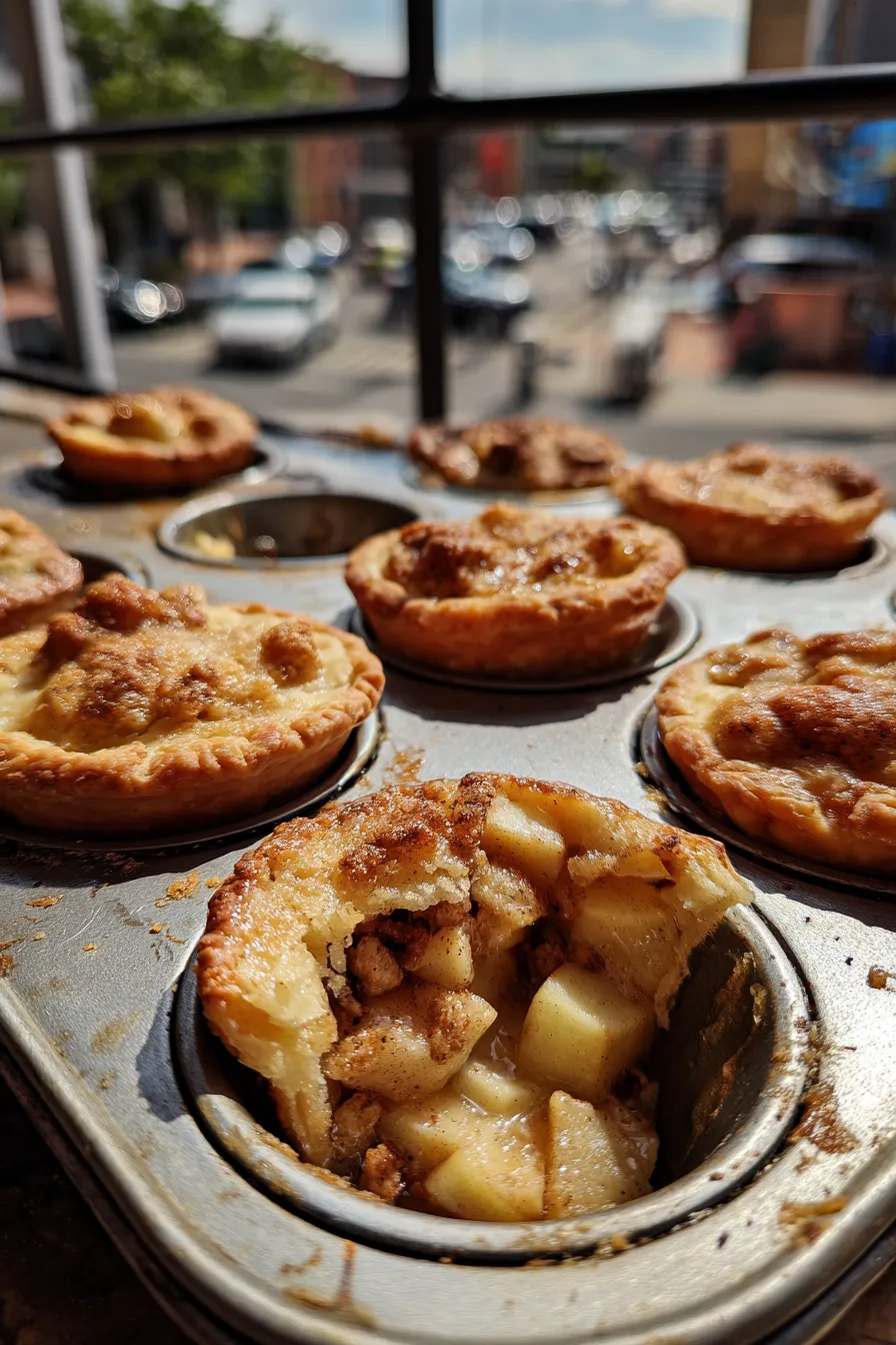 mini apple pies in muffin tin
