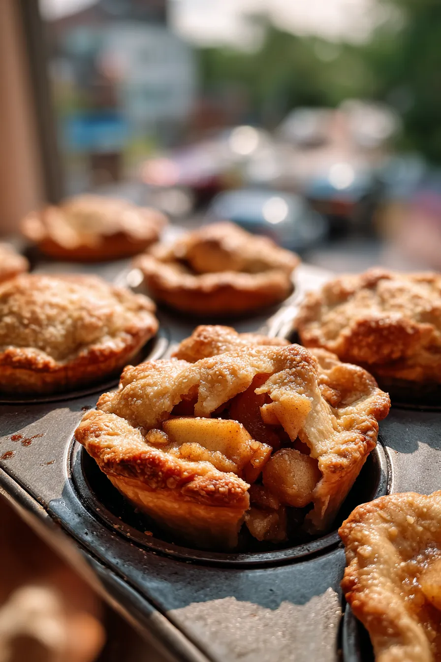mini apple pies in muffin tin