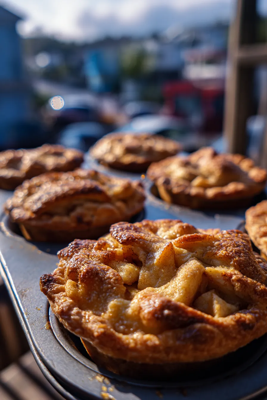 mini apple pies in muffin tin