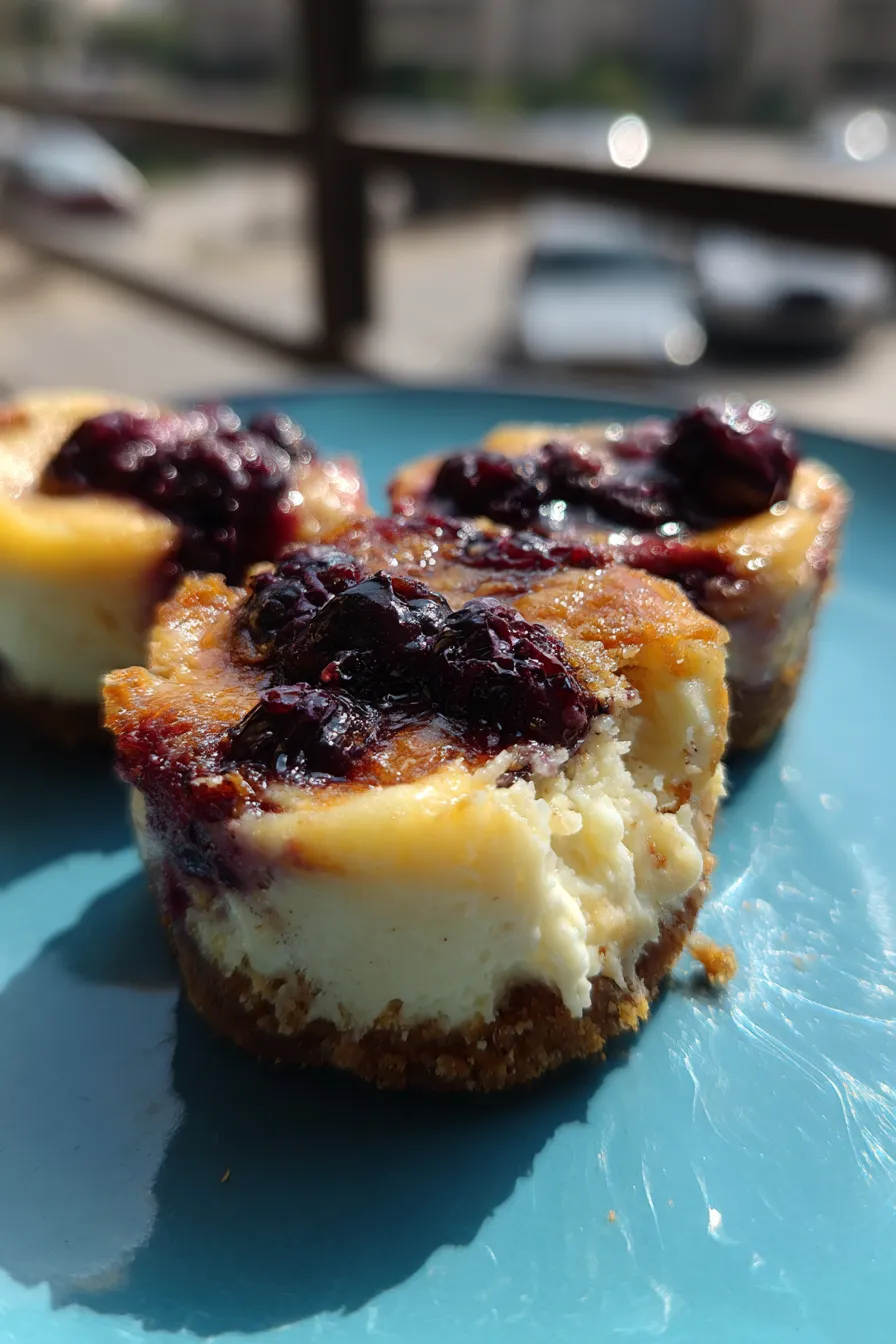 Mini Lemon Blueberry Cheesecakes