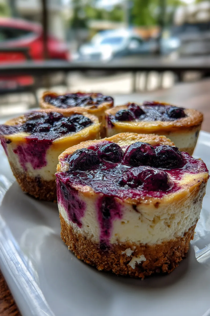 Mini Lemon Blueberry Cheesecakes