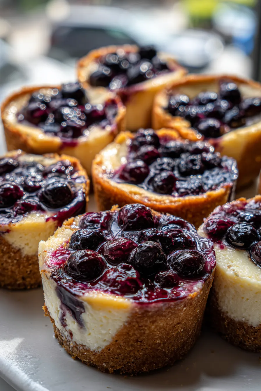 Mini Lemon Blueberry Cheesecakes