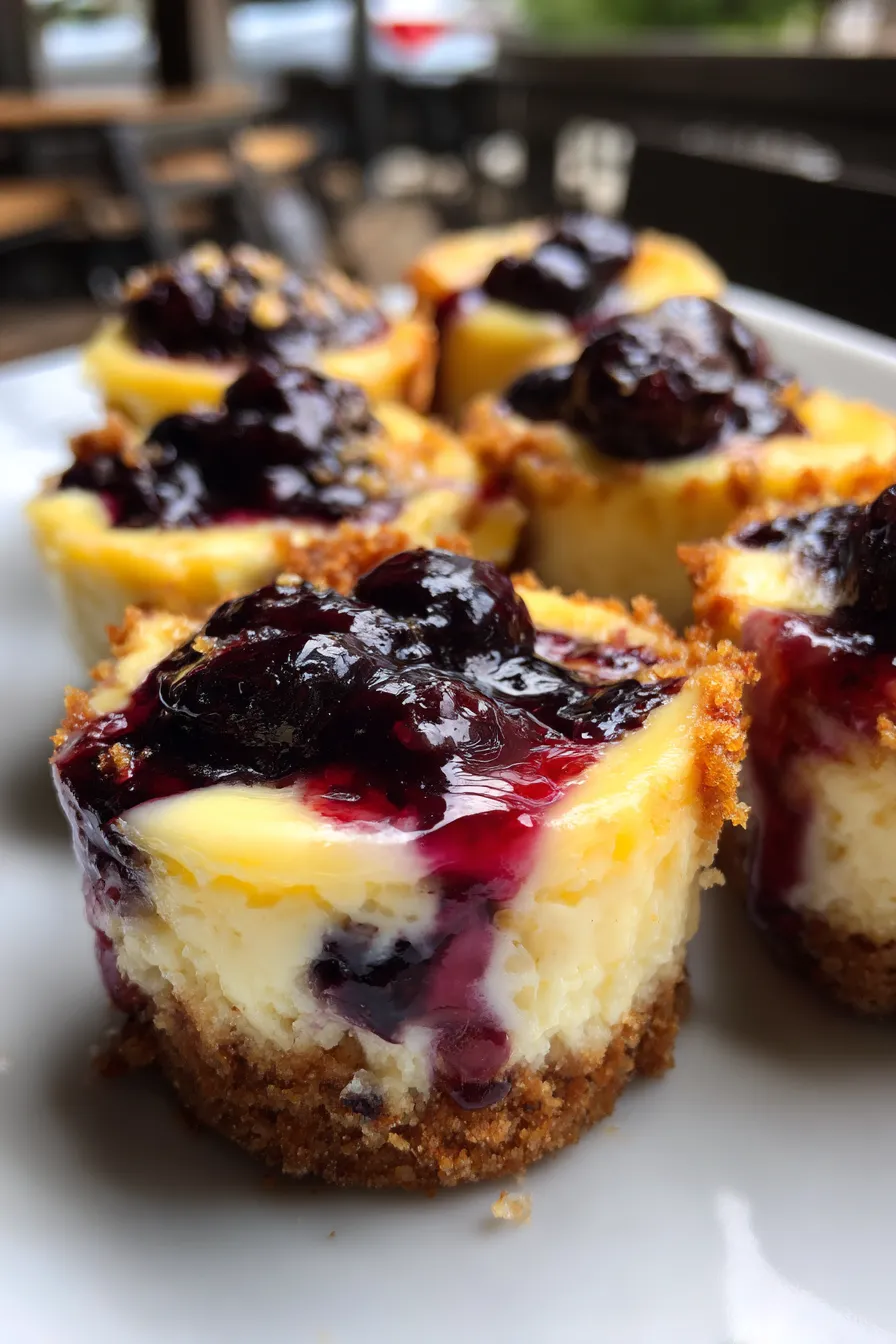 Mini Lemon Blueberry Cheesecakes