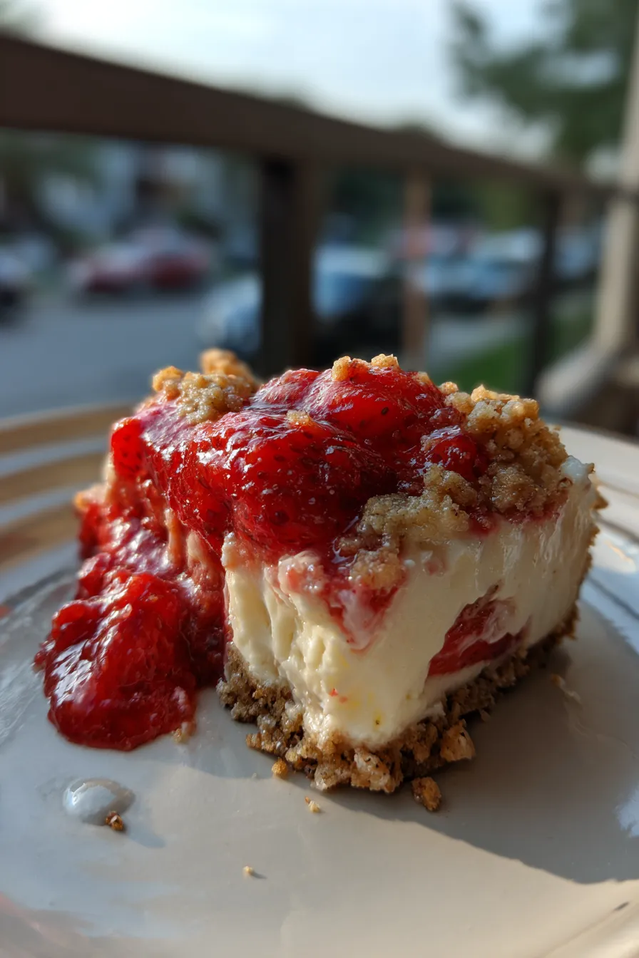 strawberry crunch cheesecake
