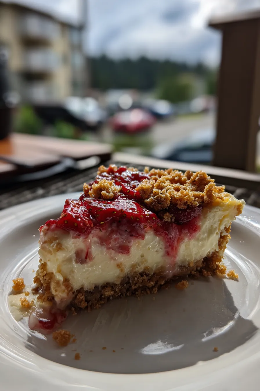 strawberry crunch cheesecake