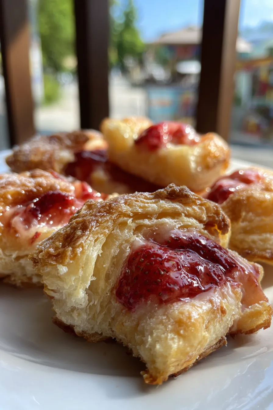 strawberry puff pastries