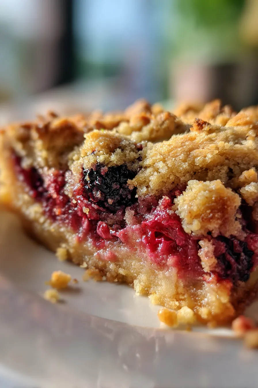 apple and blackberry crumble cake