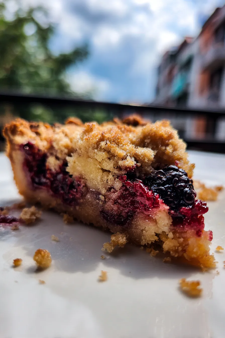 apple and blackberry crumble cake