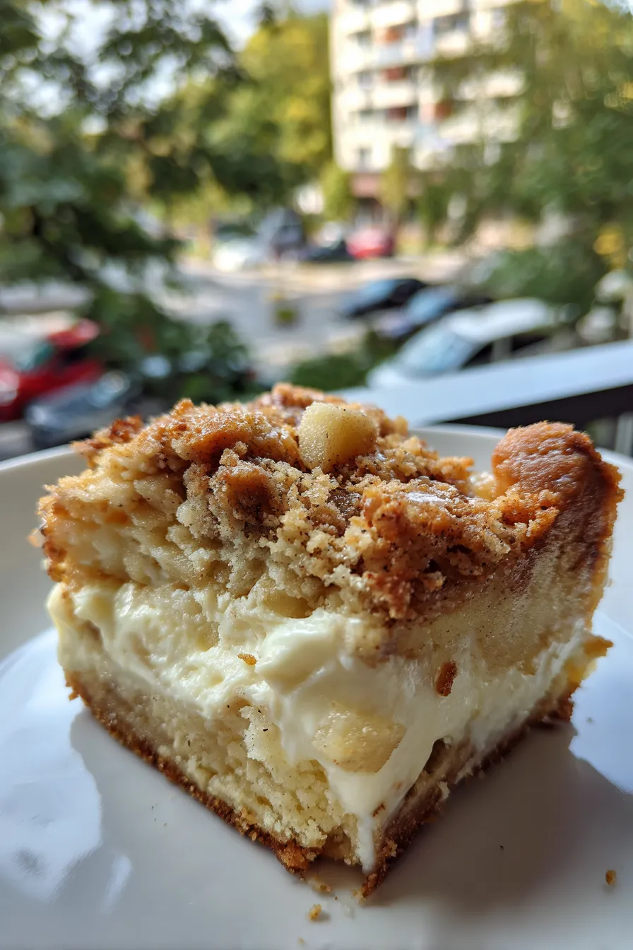 apple crumble cake with cream cheese