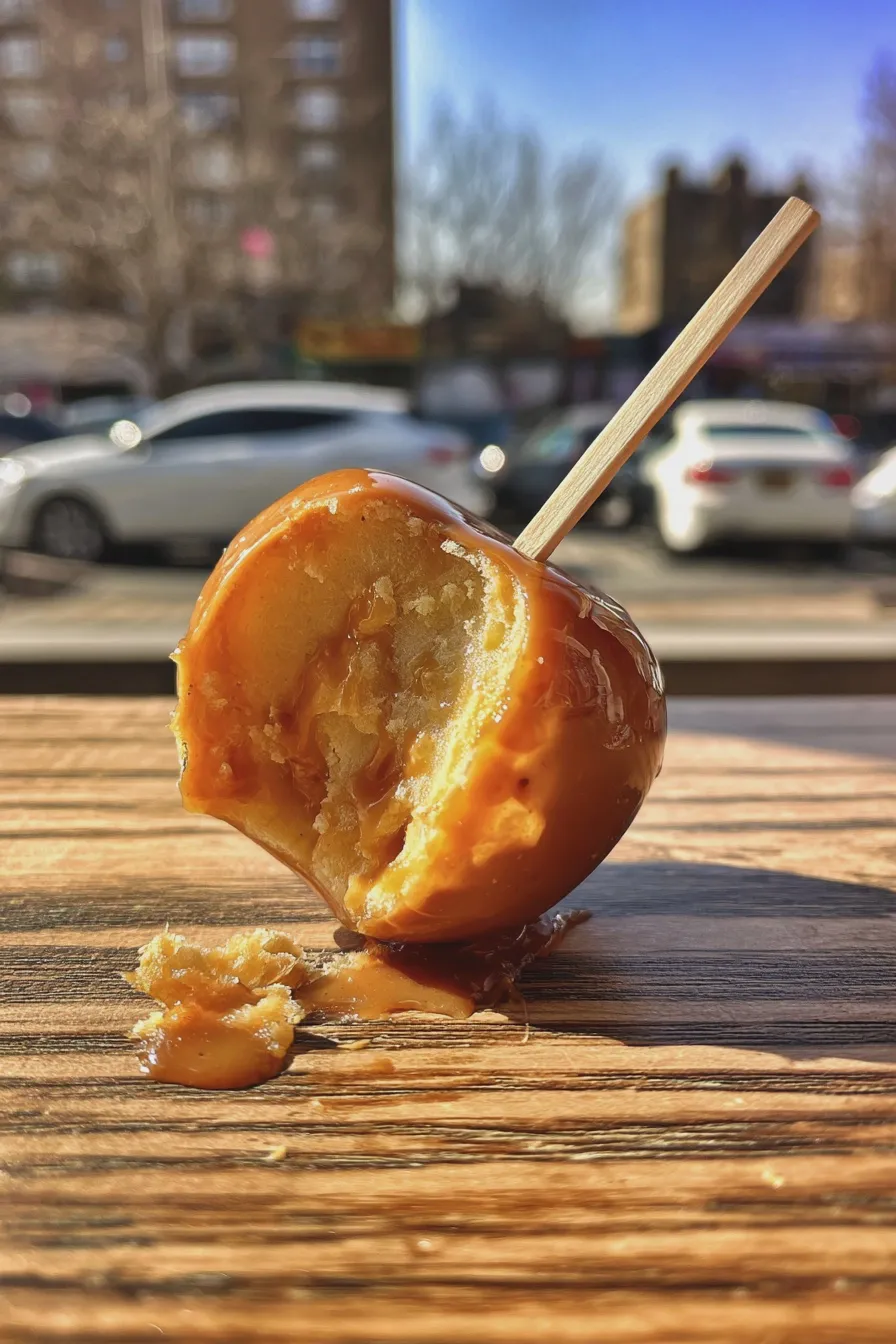 caramel apple on a stick