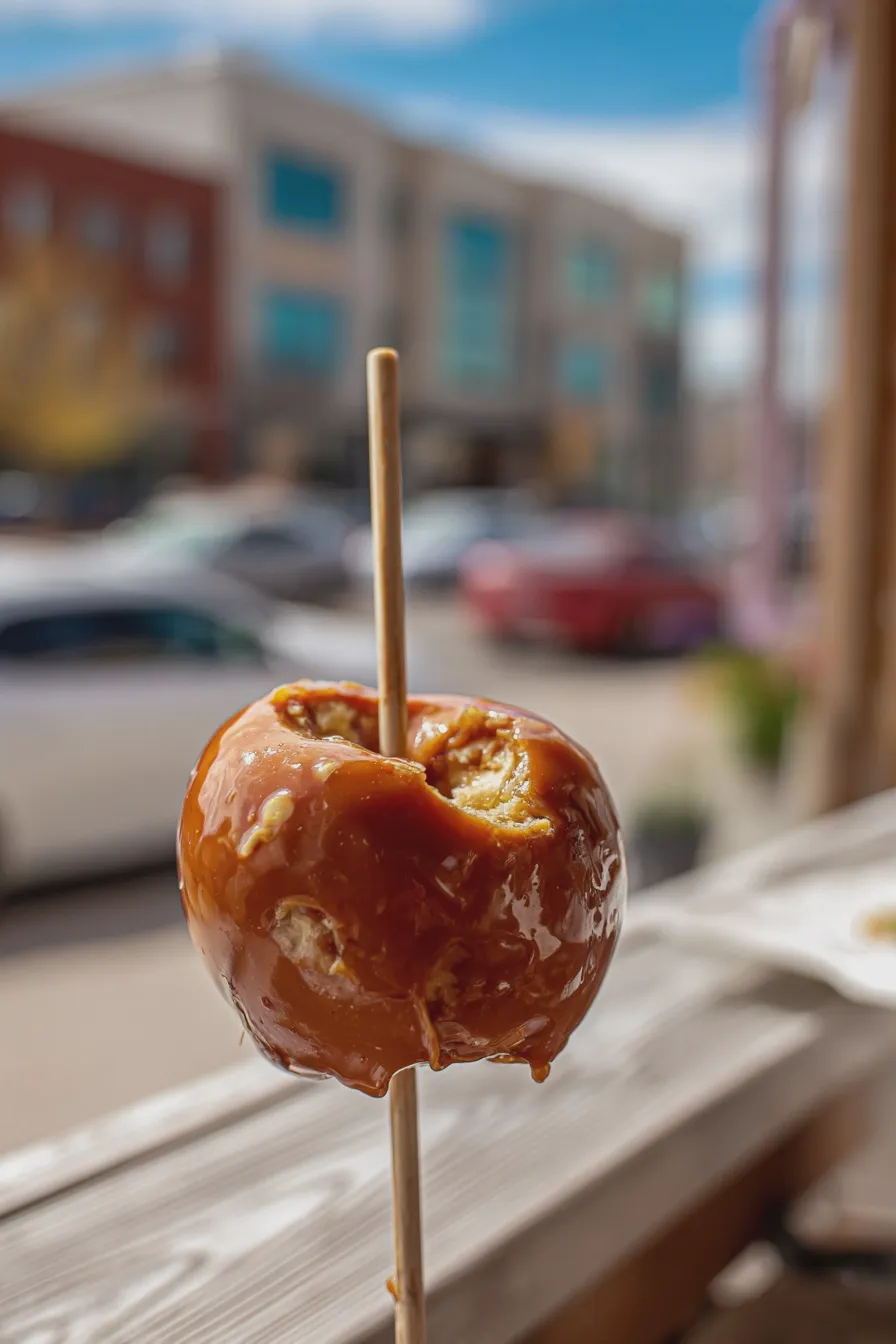 caramel apple on a stick