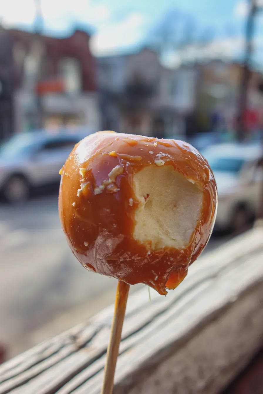 caramel apple on a stick