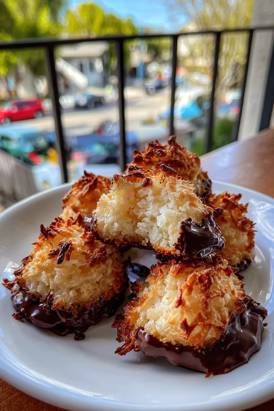 chocolate dipped coconut macaroons