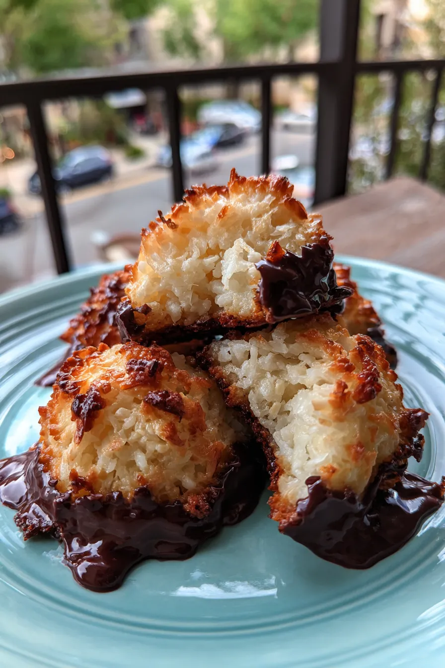 chocolate dipped coconut macaroons