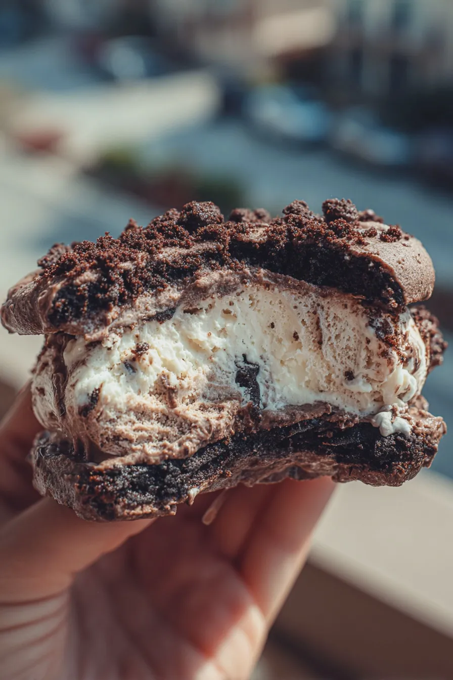 homemade chocolate ice cream sandwich