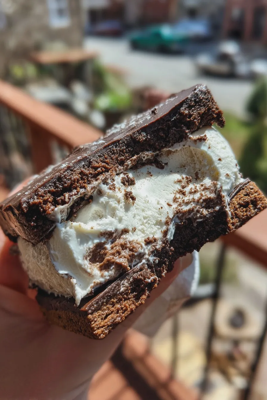 homemade chocolate ice cream sandwich