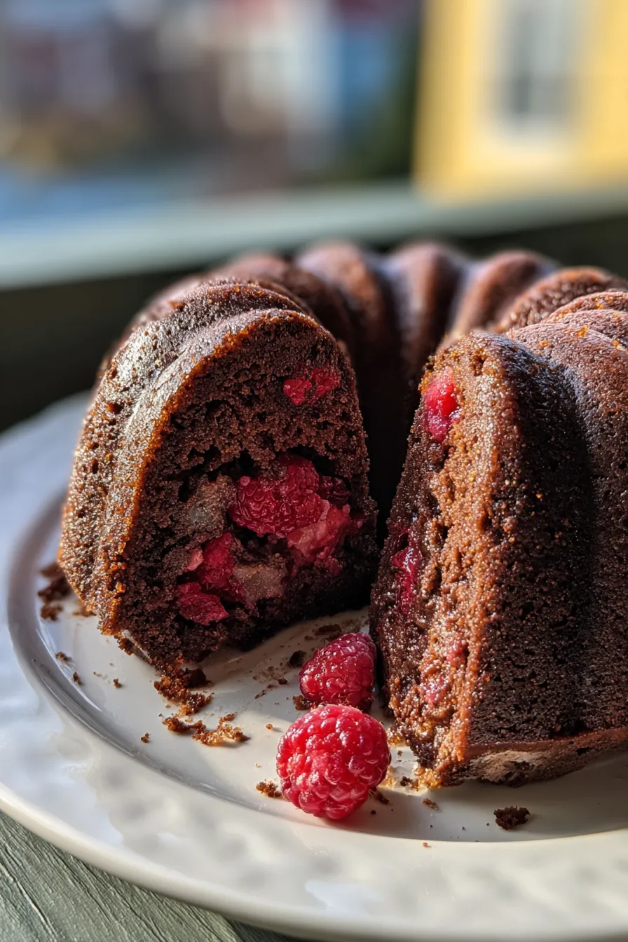 chocolate raspberry bundt cake