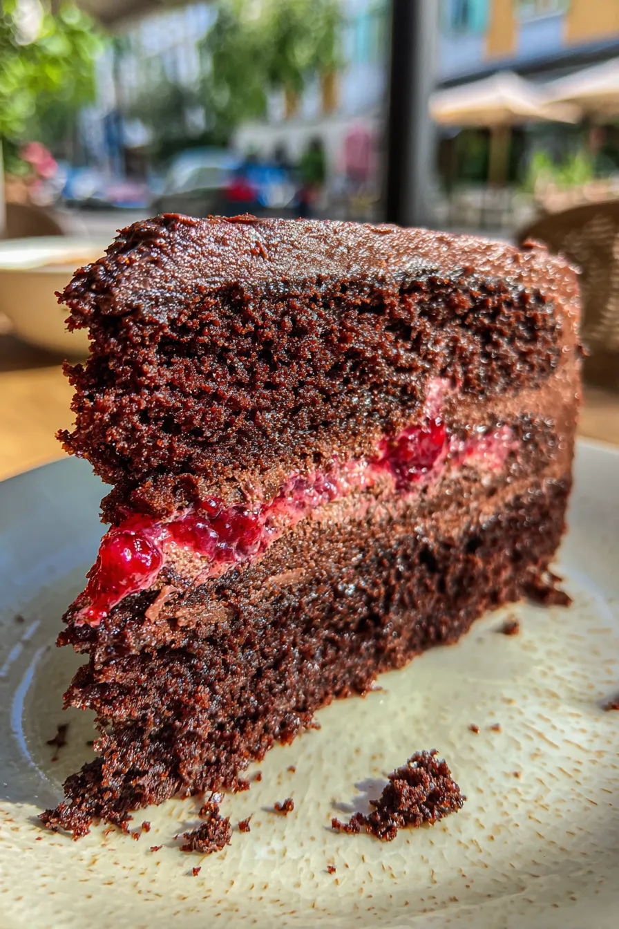 chocolate cake with raspberry filling
