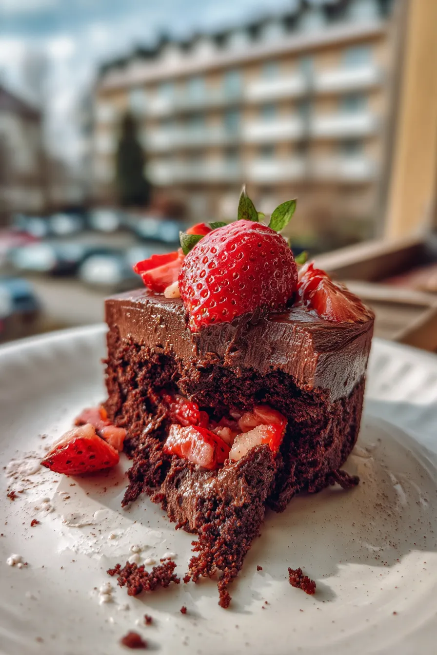 chocolate strawberry truffle cake