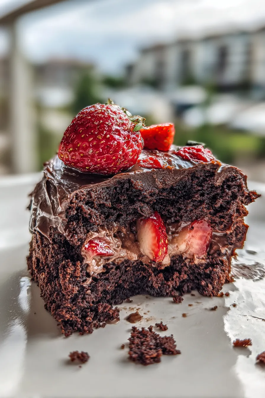 chocolate strawberry truffle cake
