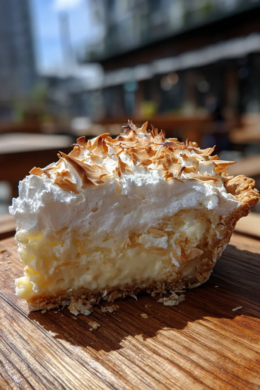 coconut cream pie with meringue