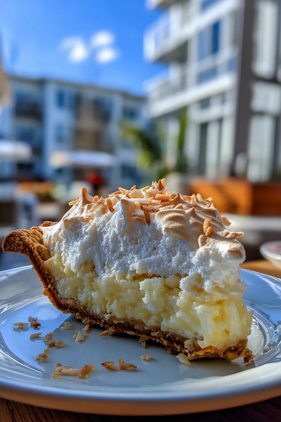 coconut cream pie with meringue