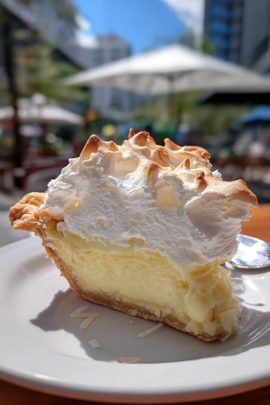 coconut cream pie with meringue