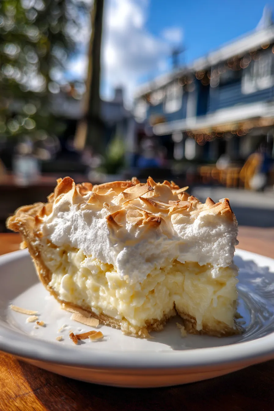 coconut cream pie with meringue