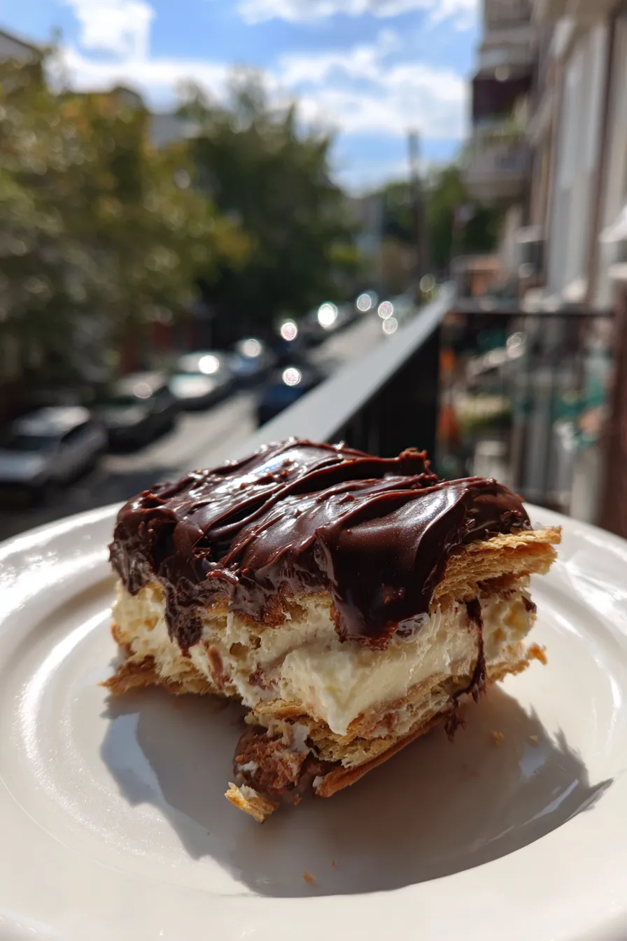 eclair cake with chocolate ganache