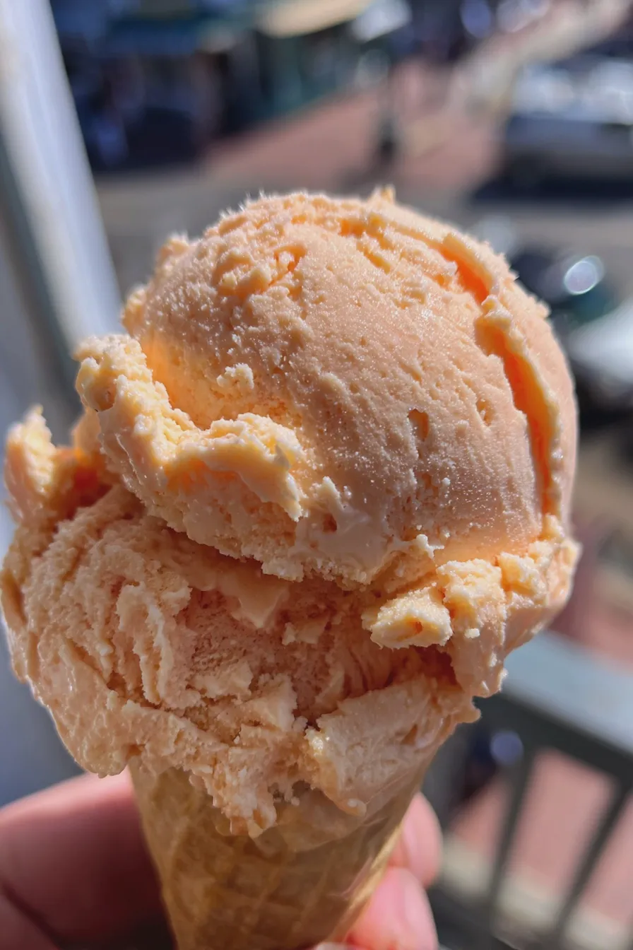 fresh peach ice cream