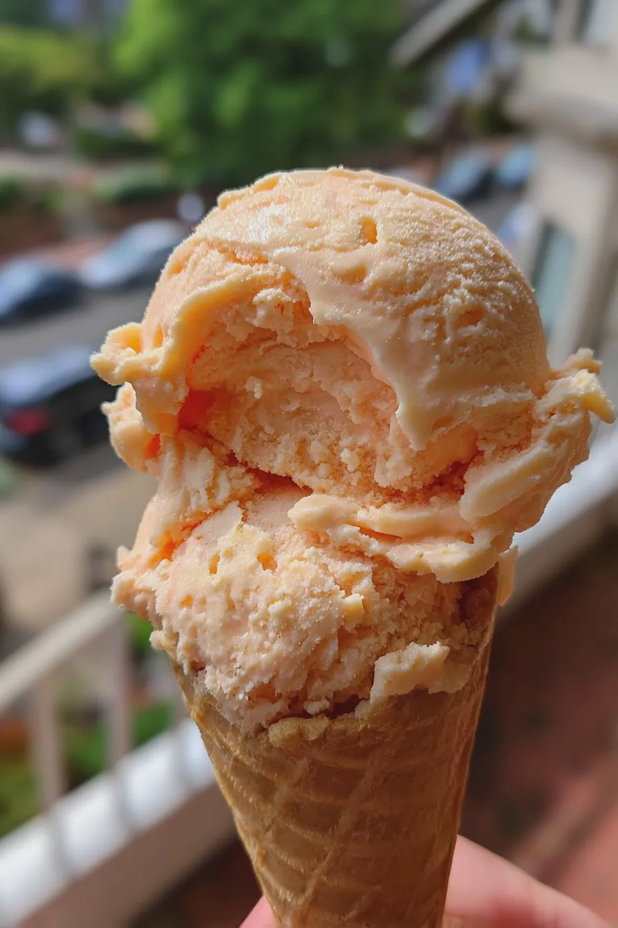 fresh peach ice cream