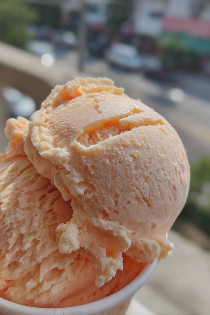 fresh peach ice cream