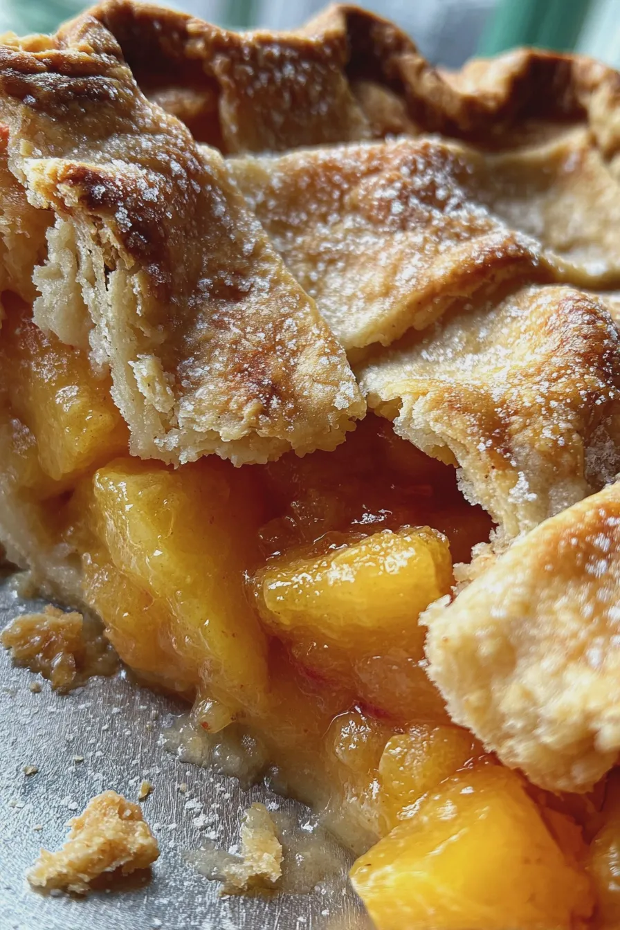 peach pie with fresh peaches
