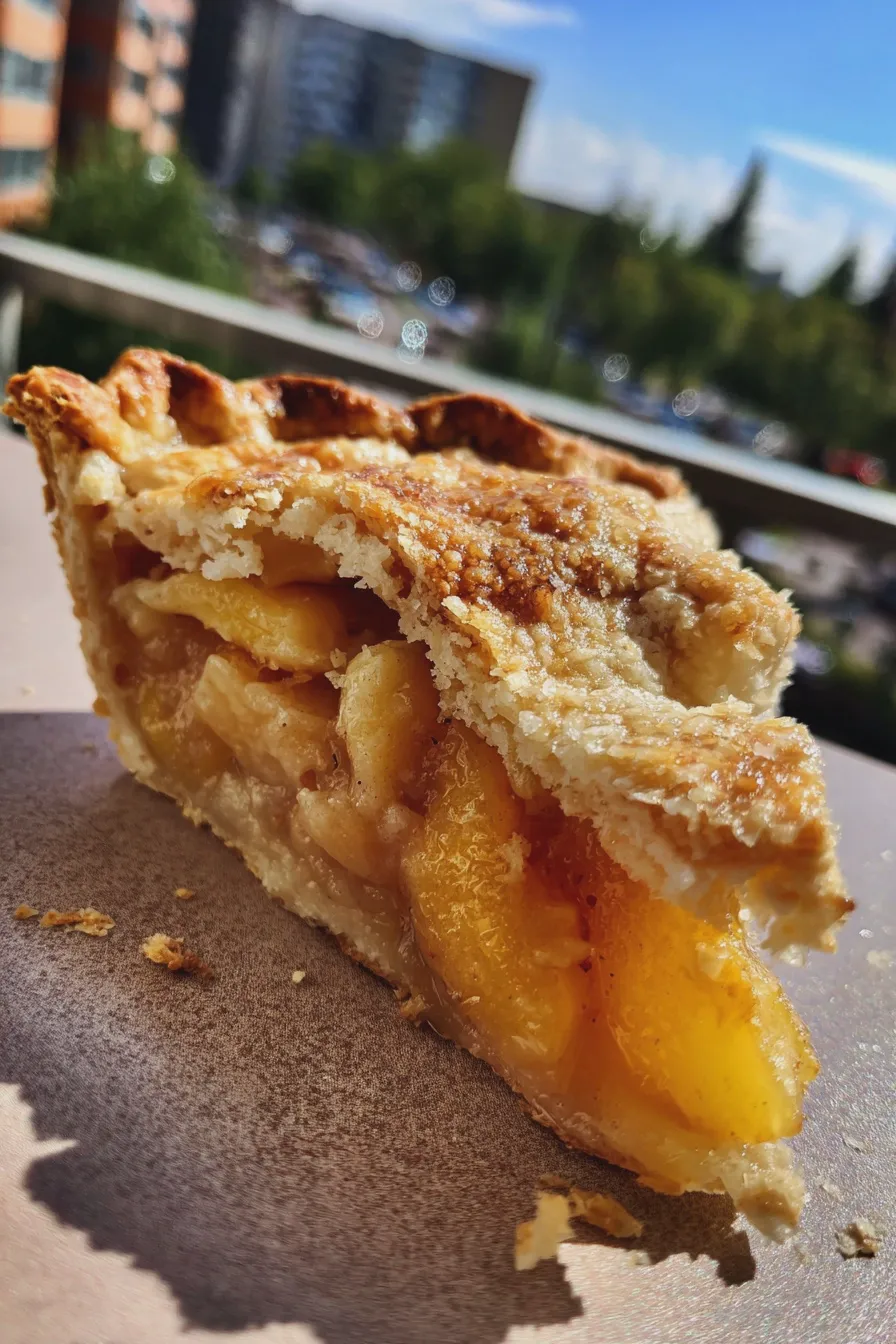 peach pie with fresh peaches