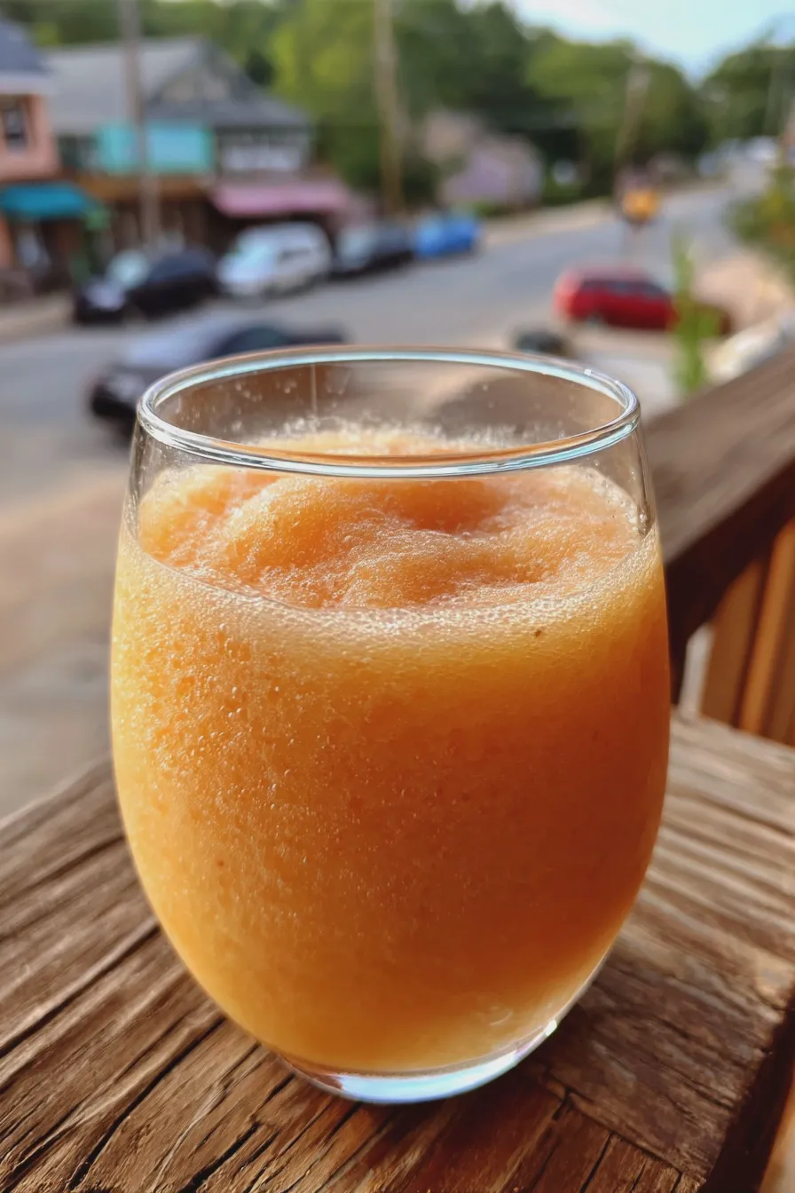 frozen peach bellini mocktail