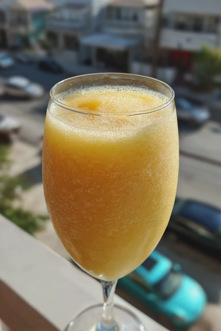 frozen peach bellini mocktail