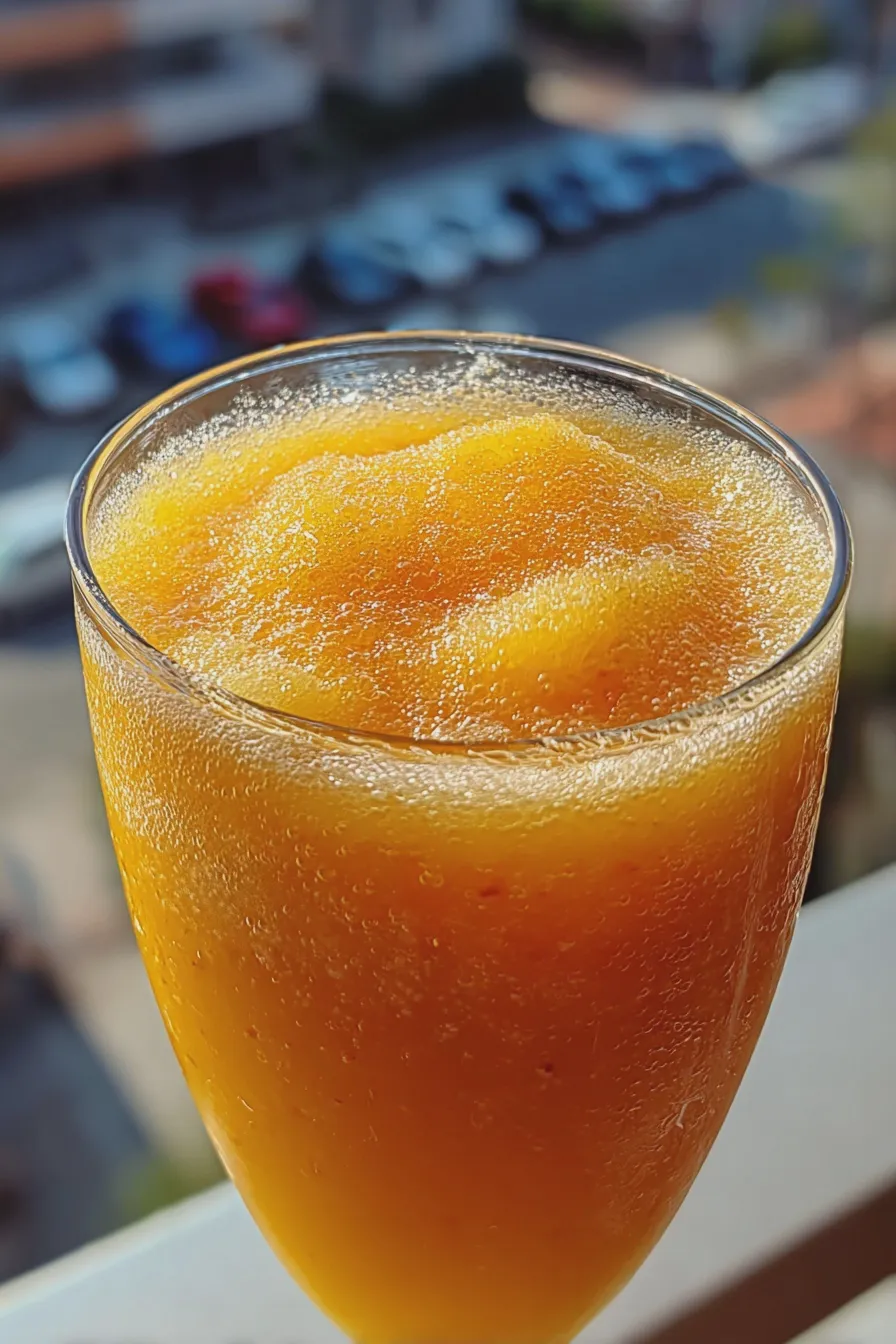 frozen peach bellini mocktail