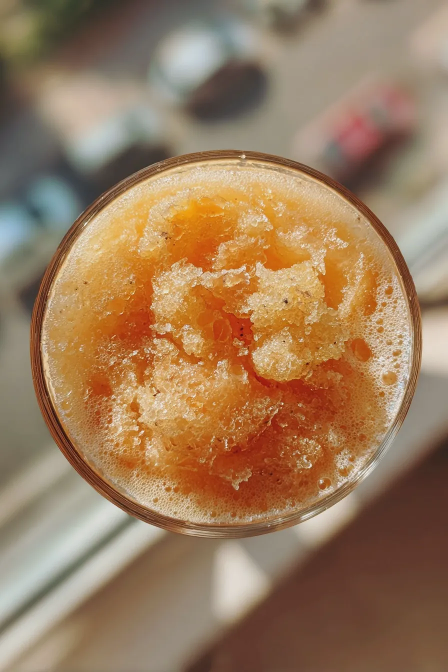 frozen peach bellini mocktail