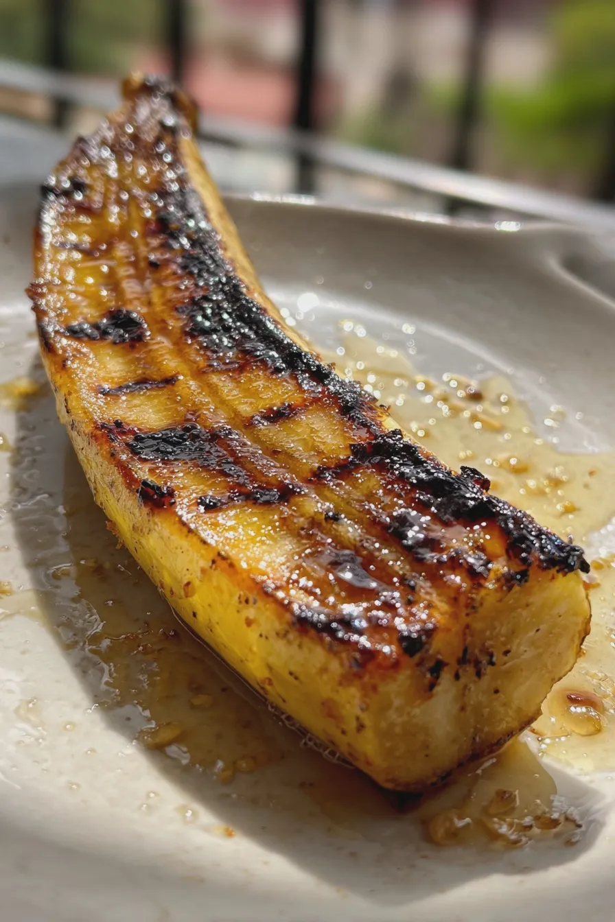 grilled banana with honey
