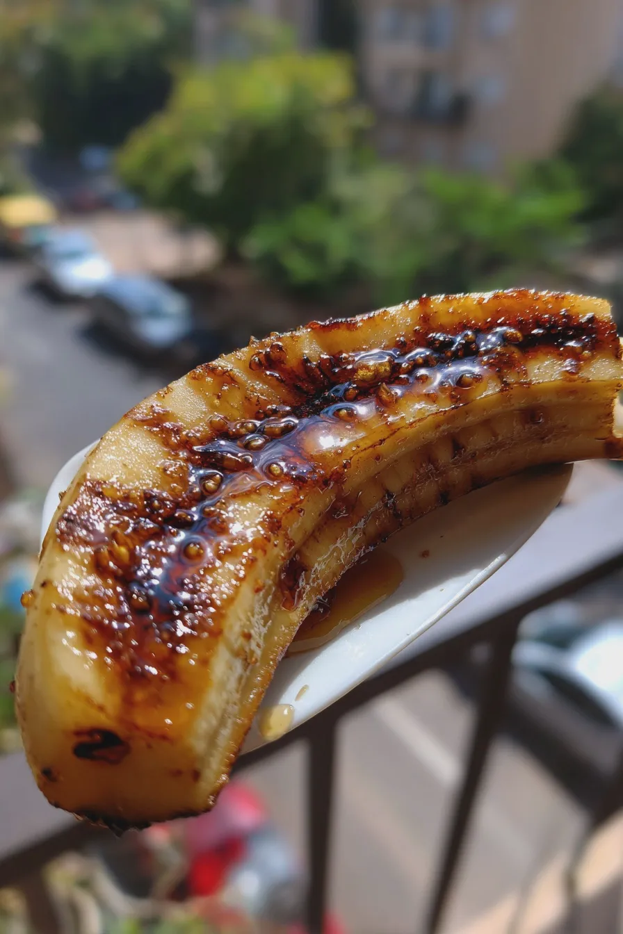grilled banana with honey