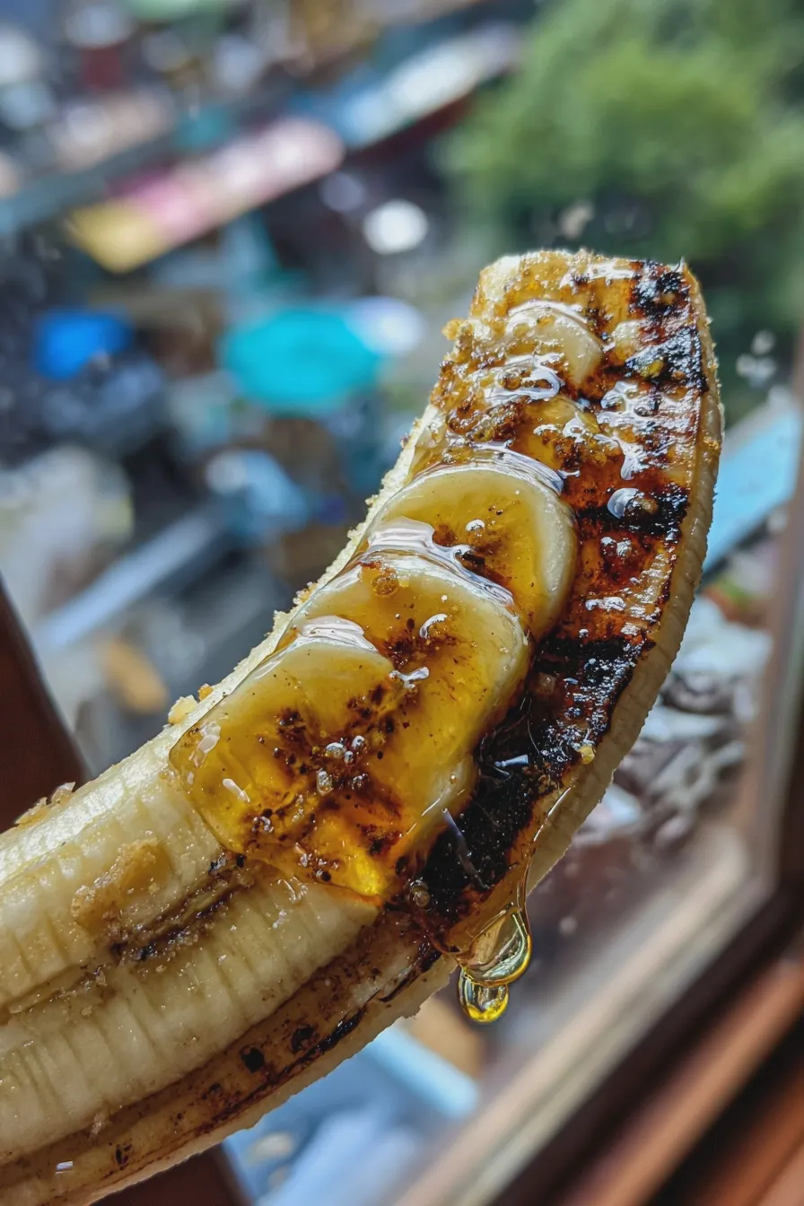 grilled banana with honey